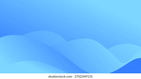 Fondo de onda azul Abstractas con curvas fluidas suaves y tonos degradados suaves. El diseño moderno y relajante crea una imagen limpia y fluida adecuada para gráficos digitales, presentaciones, Sitios web