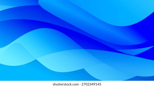 Abstract blue wave background with smooth flowing curves and soft gradient tones. The modern, calming design creates a clean and fluid visual suitable for digital graphics, presentations, websites