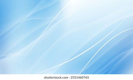 Abstract Blue Wave Background with Soft Gradient