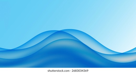 Vector azul Abstractas de la Plantilla del fondo de la onda, fondo azul con diseño líquido liso de la onda

