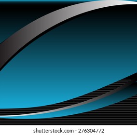 Abstract blue wave background with text
