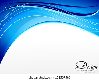 abstract blue wave Background Vector Illustration 