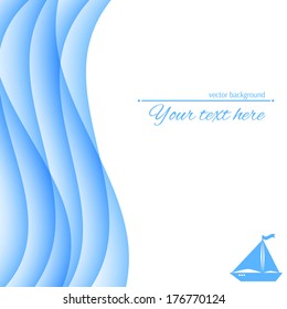 Abstract blue wave background. Vector illustration.