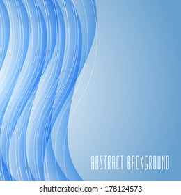 Abstract blue wave background. Vector illustration.
