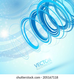 Abstract blue wave background. Vector illustration