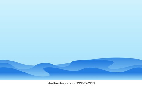 Abstract blue wave background vector illustration.