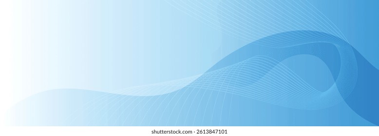 Abstract Blue Wave Background, Vector Illustration