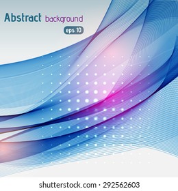 Abstract blue wave background, vector illustration