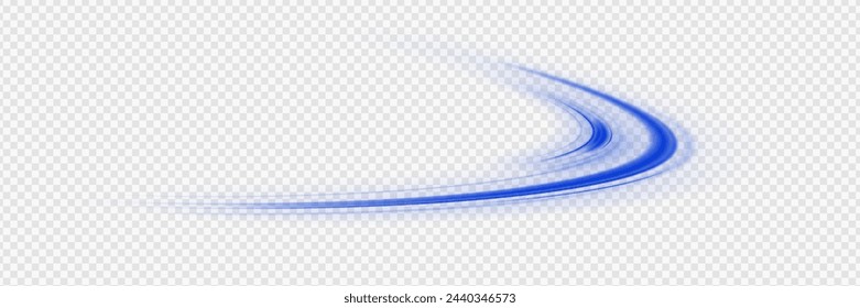 Abstract blue wave background. Wavy transparent curved lines in the form of the movement of sound waves in a set of different shapes of whirlpool, twist, spiral. Light arc in blue colors, in the form