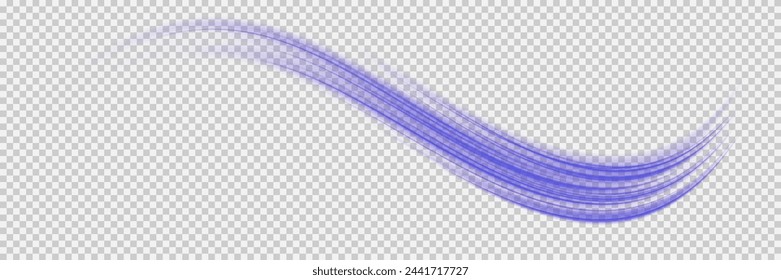 Fondo de onda azul abstracto. Líneas onduladas transparentes curvadas en forma de movimiento de ondas sonoras en un conjunto de diferentes formas de remolino, torsión, espiral. Arco claro en colores azules, en la forma