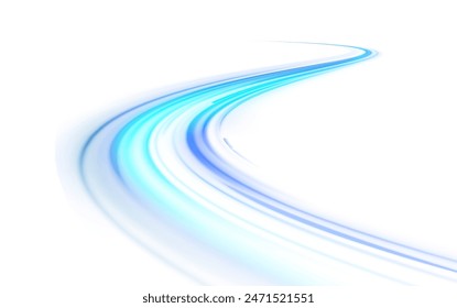 Abstract blue wave background. Wavy transparent curved lines in the form of the movement of sound waves in a set of different shapes of whirlpool, twist, spiral.  PNG