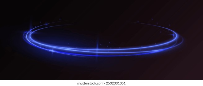 Abstrakter, blauer Wellenhintergrund. Wellenförmige transparente gekrümmte Linien in Form der Bewegung von Schallwellen in einer Reihe von verschiedenen Formen von Whirlpool, Twist, Spirale. Lichtbogen in blauen Farben, in Form