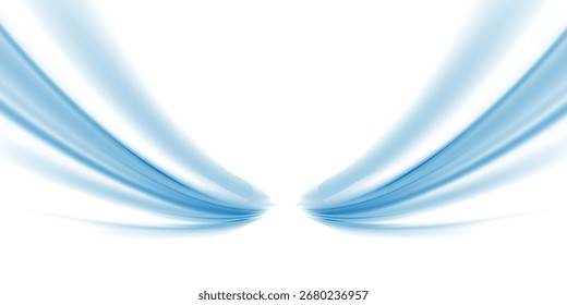 Abstract blue wave background. Wavy transparent curved lines in the form of the movement of sound waves in a set of different shapes of whirlpool, twist, spiral. PNG