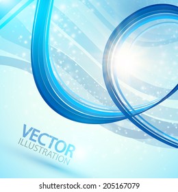 Abstract blue wave background  for your business presentation. Vector illustration