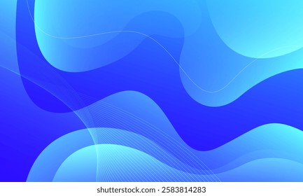 Abstract blue wave banner background. Fluid shapes composition. Eps10 vector