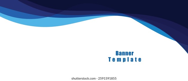 Abstract blue wave banner design template