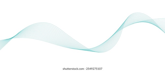 Abstract blue wave banner. Line art illustration.