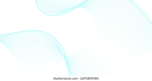 Abstract blue wave banner. Line art illustration. abstract wavy lines background.