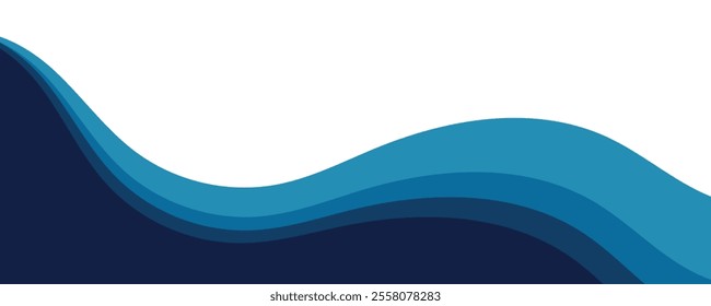abstract blue wave banner template.