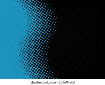 Abstract blue wave with black background