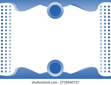 Borde azul Abstractas con Elementos circulares y detalles de lunares