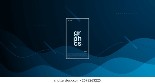 Abstract blue wave concept background design. Simple elegant style background. Trendy shapes pattern design. Eps10 vector