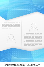 Abstract blue wave crystal brochure template. Vector illustration