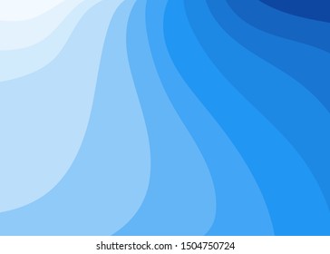 Abstract blue wave curve and blend concept vector background flat style illustration.