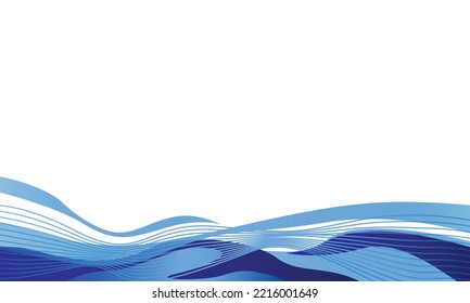 Abstract blue wave curve graphic background vector