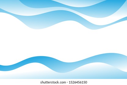 Abstract blue wave curves concept on top and bottom background banner design illustration