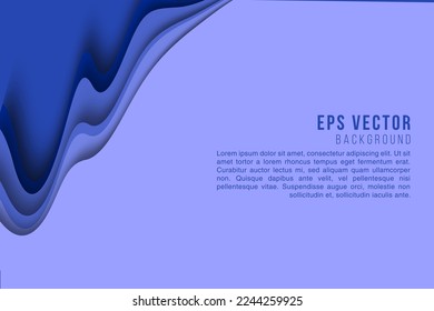 Abstract blue wave design, background, vector communication concept, overlapping, blank space