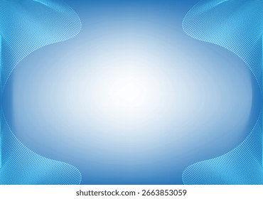 Projeto de onda azul abstrato com um gradiente de luz brilhante e linhas curvas, fundo azul abstrato com ondas