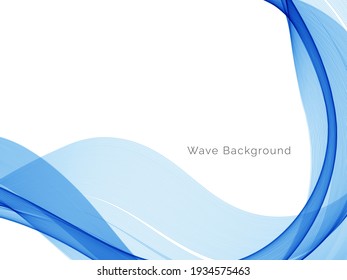 Abstract blue wave design decorative background vector