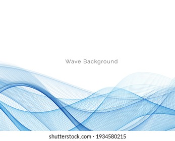Abstract blue wave design decorative background vector