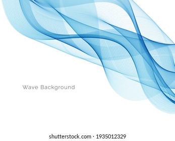 Abstract blue wave design decorative background vector
