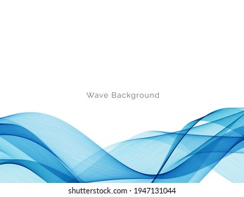 Abstract blue wave design decorative background vector