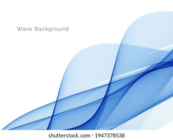 Resumen de diseño de onda azul vector de fondo decorativo