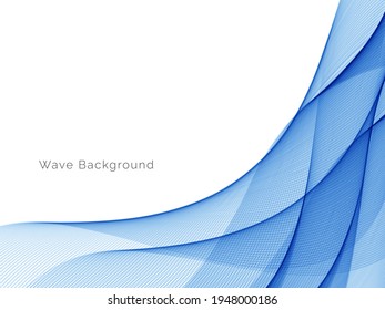 Abstract blue wave design decorative background vector