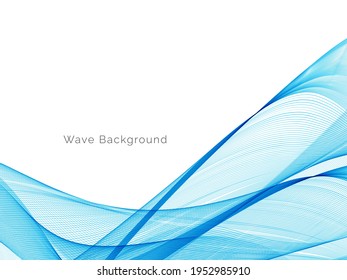 Abstract blue wave design decorative background vector