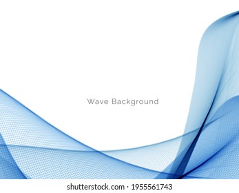 Abstract blue wave design decorative background vector