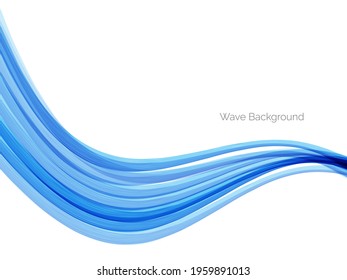 Abstract blue wave design decorative background vector