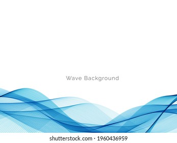 Abstract blue wave design decorative background vector