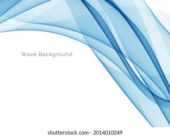 Abstract blue wave design decorative background vector