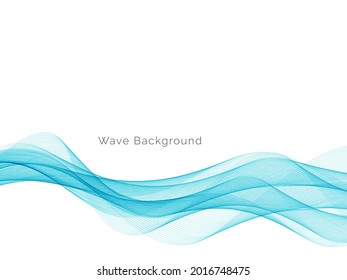 Abstract blue wave design decorative background vector