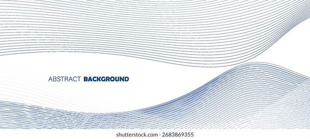 Abstrakte blaue Welle Design dekorativen Hintergrund. Vektorgrafik,
