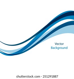 Abstract Blue Wave Design – Flowing Vector Curves on White Background with Text Label. A dynamic abstract composition featuring multiple flowing wave-like shapes in varying shades of blue, set against a white background. The curved lines create a sense of motion and energy, enhanced by gradient transitions and clean geometry. On the right side, the label "Vector Background" appears in blue font. This modern and fluid design is ideal for use in presentations, websites, branding visuals, and digital interfaces. Suitable for both commercial and editorial use across print and digital platforms.