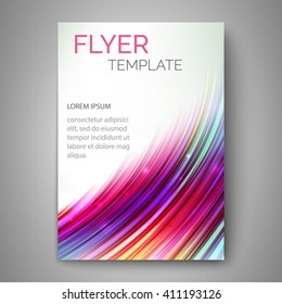 Abstract blue wave design for flyer, cover, poster, banner. Colorful abstract template. Vector illustration.