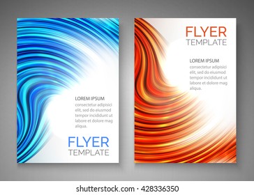 Abstract blue wave design for flyer, cover, poster, banner. Colorful abstract template. Vector illustration.
