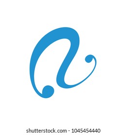 abstract blue wave design logo vector