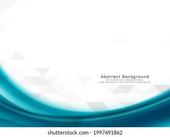 Abstraktes blaues Wellendesign auf Mosaikhintergrund, Vektorgrafik